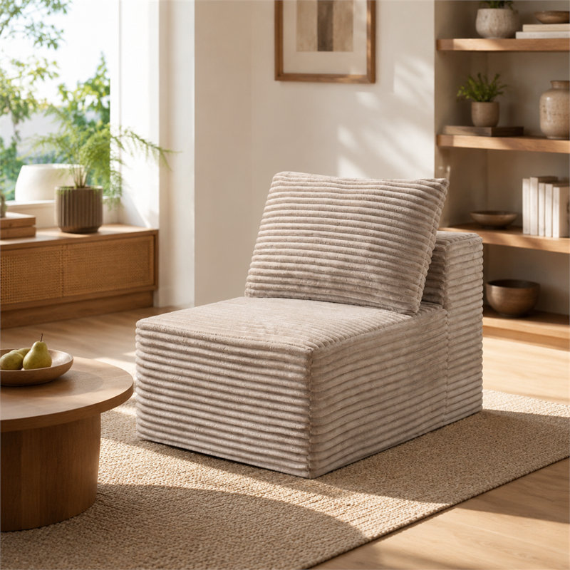 Canapé modulaire en velours côtelé Camel