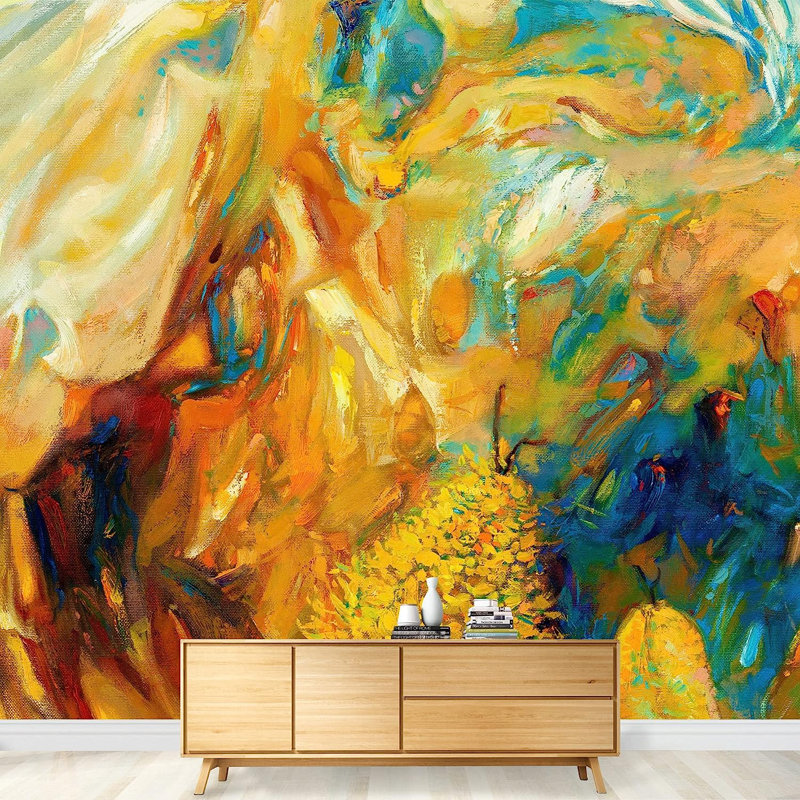 Grunge Abstract Stroke Peel & Stick Abstract Border, 100" L x 144" W