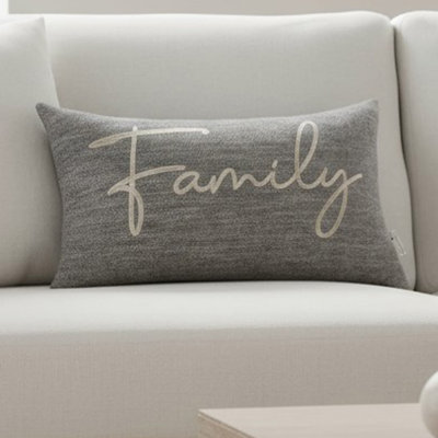 Sentiments Family Embroidered Accent Pillow