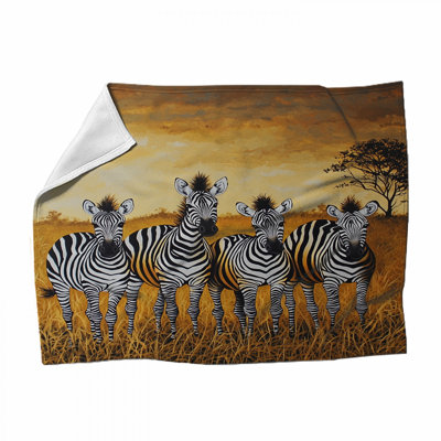 Jeté en molleton Zebra