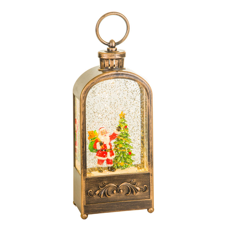Brown Lantern LED Snow Globe