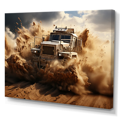 Camion militaire, guerre mécanisée sur toile