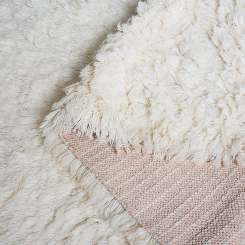 Tapis ivoire en laine / coton noué à la main Alimatou, Rectangle 8 pi x 10 pi