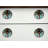 Set of Twelve Turquoise And Red Geometric Ceramic Drawer Pull Knobs