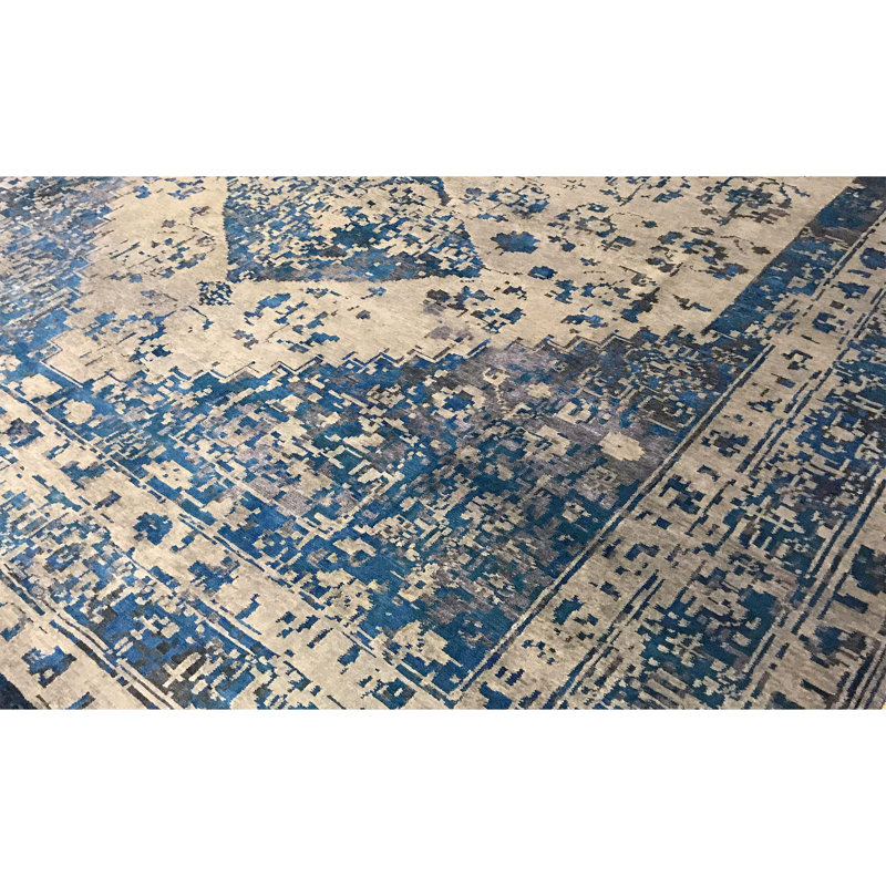 Neo Villa Oriental Area Rug in Beige/Blue, Rectangle 10'3" x 14'1"