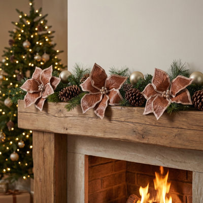 Tige de poinsettia en cuir 24 po