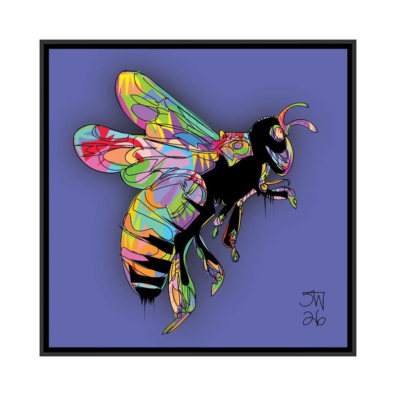 Abeille 2026 - reproduction d'art murale - toile encadrée, 18" x 18", Framed Canvas, Black