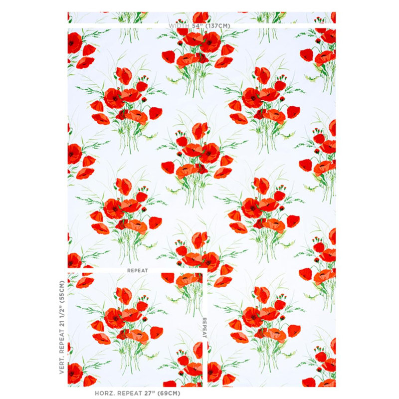 Tissu Joni Chintz, Rouge