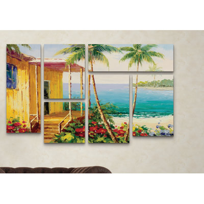 « key west villa », reproduction de peinture à l’acrylique à multiples images sur toile tendue