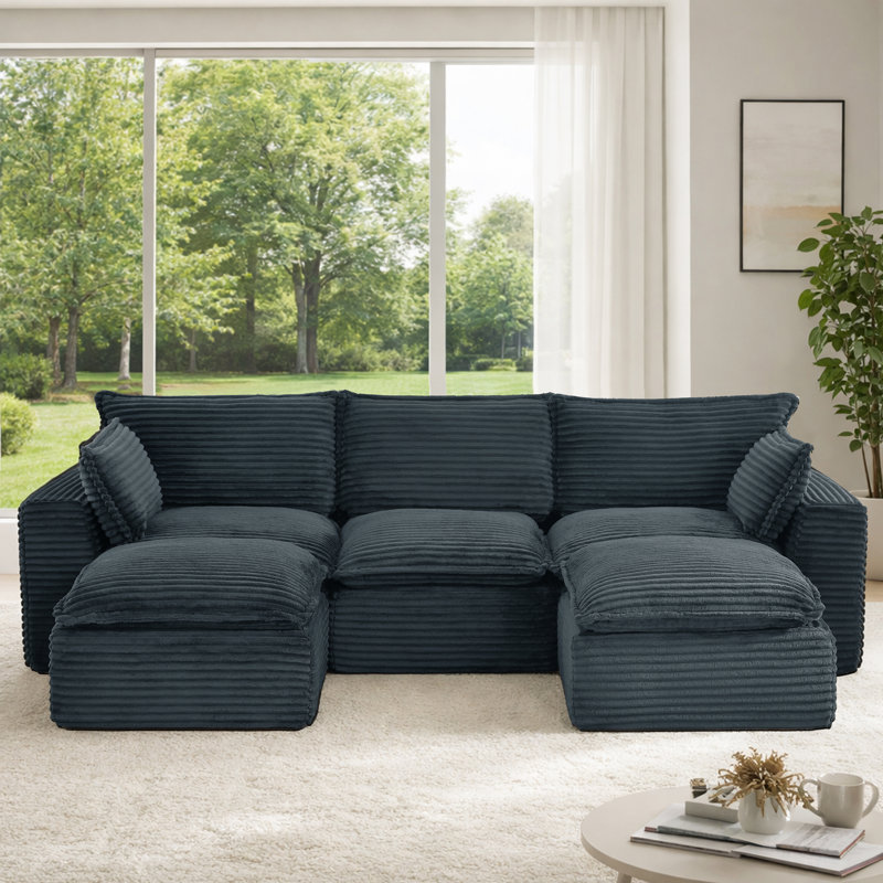 109.4" Cloudy Sectional Frameless Couch, No Assembly Required, Modern Modular Sofa With Deep Seat, Upholstered Couches For Living Room Bedroom