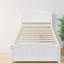 Lit plateforme moderne en bois avec rangement moderne, blanc classique