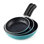 Ensemble de poêles à frire antiadhésives 8 / 9,5 / 11 pouces Cook N Home Professional, poêles à frire de cuisine, compatibles avec induction, 3 pièces, turquoise