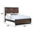 Aurelio Sculpted Walnut & Ebony Geo-Panel Bed with Nightstand-120536296-120536299