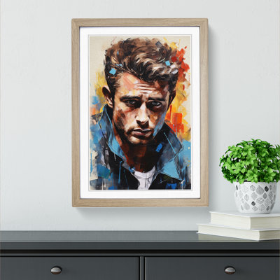James Dean Expressionism - Single Picture Frame Print on Wood