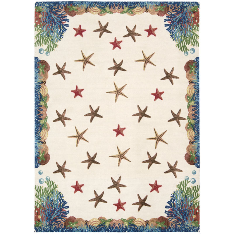Oden Tufted Beige Area Rug, Rectangle 4' x 6'