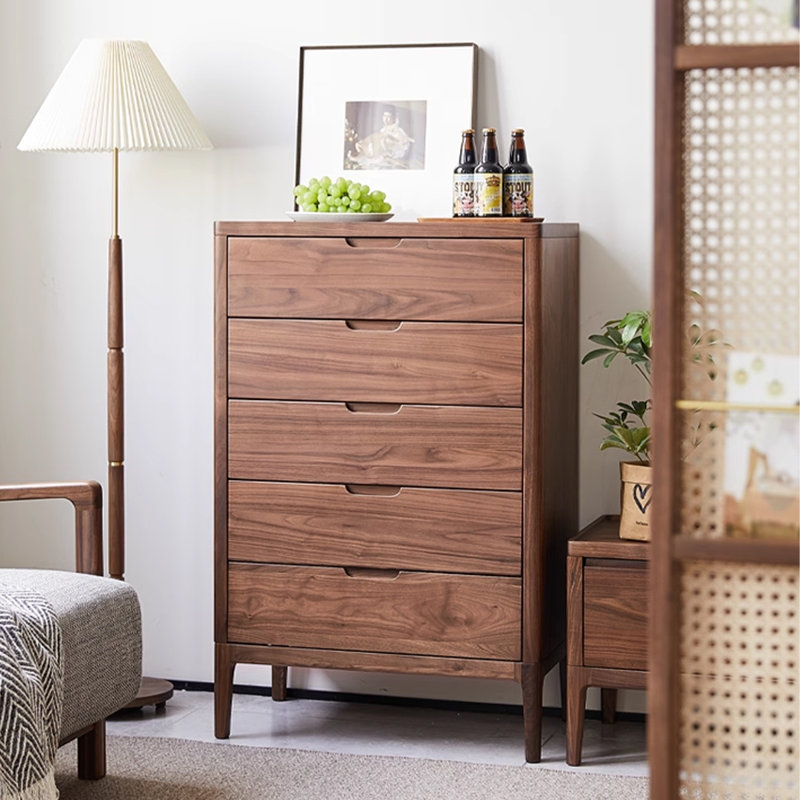 Armoire d'appoint en bois massif de couleur noyer noir