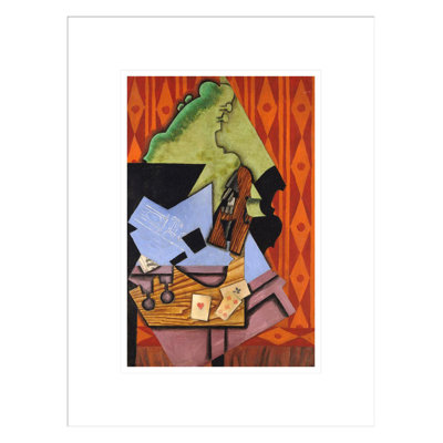 Violin and Playing Cards on a Table by Juan Gris -Framed Giclee Print