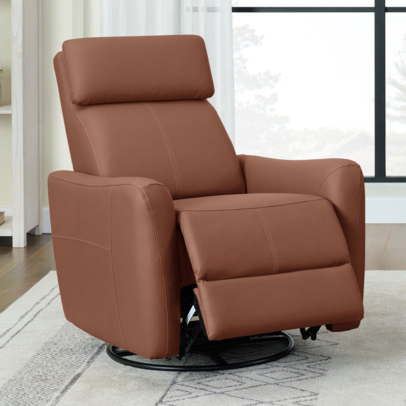 Fauteuil inclinable électrique oscillant pivotant l 37,4 po Dorae, Similicuir caramel