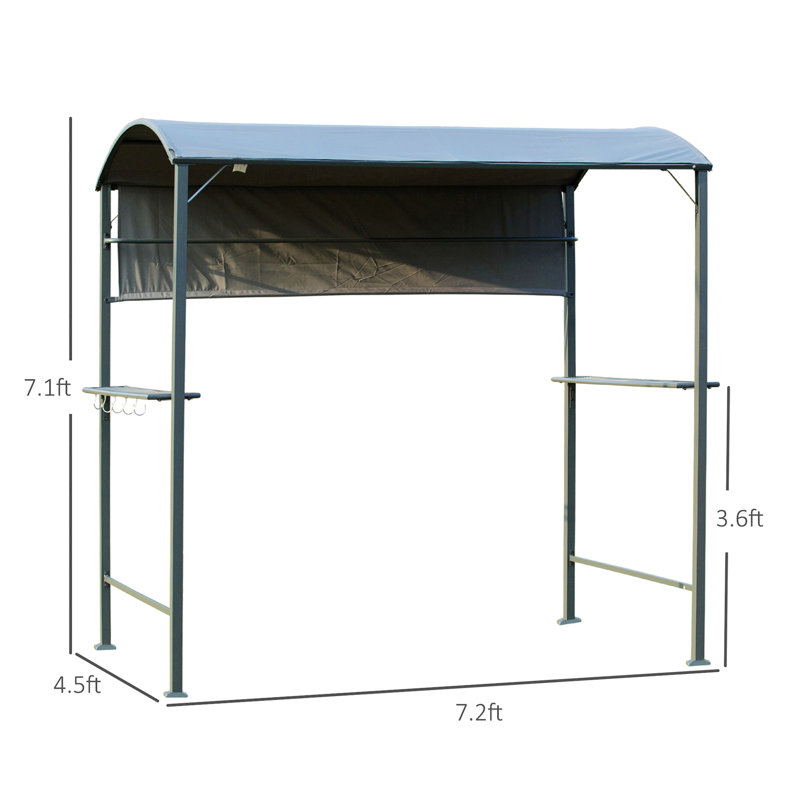 Grill Gazebo BBQ Canopy With Sun Shade Panel Side Awning