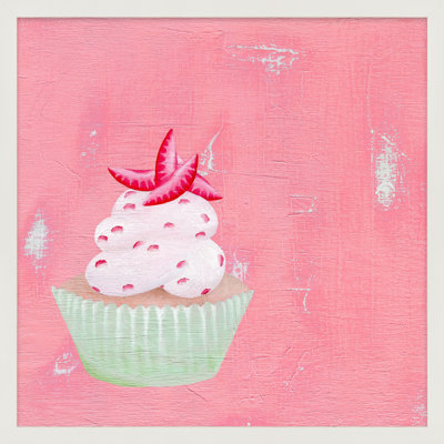 Strawberry Cupcake Painting by Katy Montica