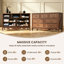 Commode vintage 7 tiroirs de 137 cm de large, élégante commode de rangement en bois au design classique, grand meuble de rangement pour chambre à coucher avec tiroirs à glissières douces-1326057369