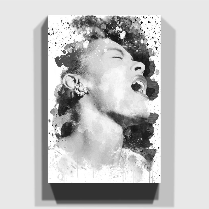Billy Holiday - Wall Art, 50cm H x 35cm W, Wrapped Canvas