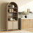 84.25''H Rattan Arched Bookcase With Adjustable Shelf-1152982162
