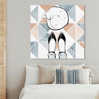 Cats and Kitties Cat Nap High Heels - Painting Print on Canvas -  Art Remedy, 30223_20x20_CANV_XHD