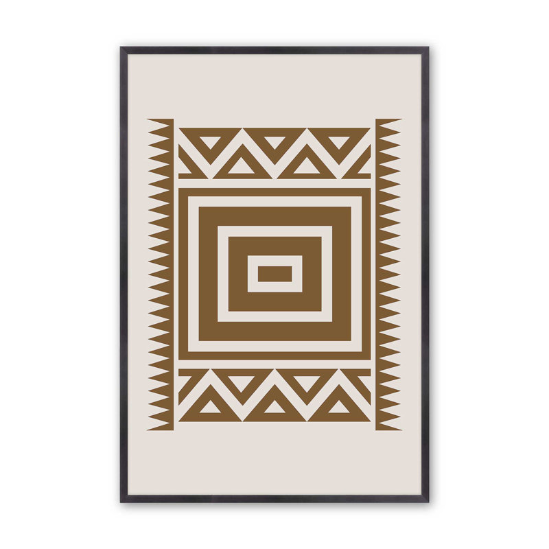 Motif tribal moderne II, Zinc patiné, H 21,25 po x l 17,25 po