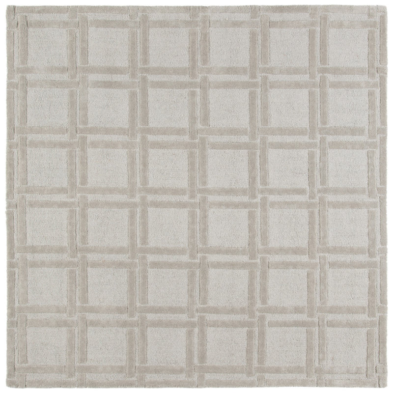 Soukup Hand Loomed Wool Geometric Rug, Square 6'