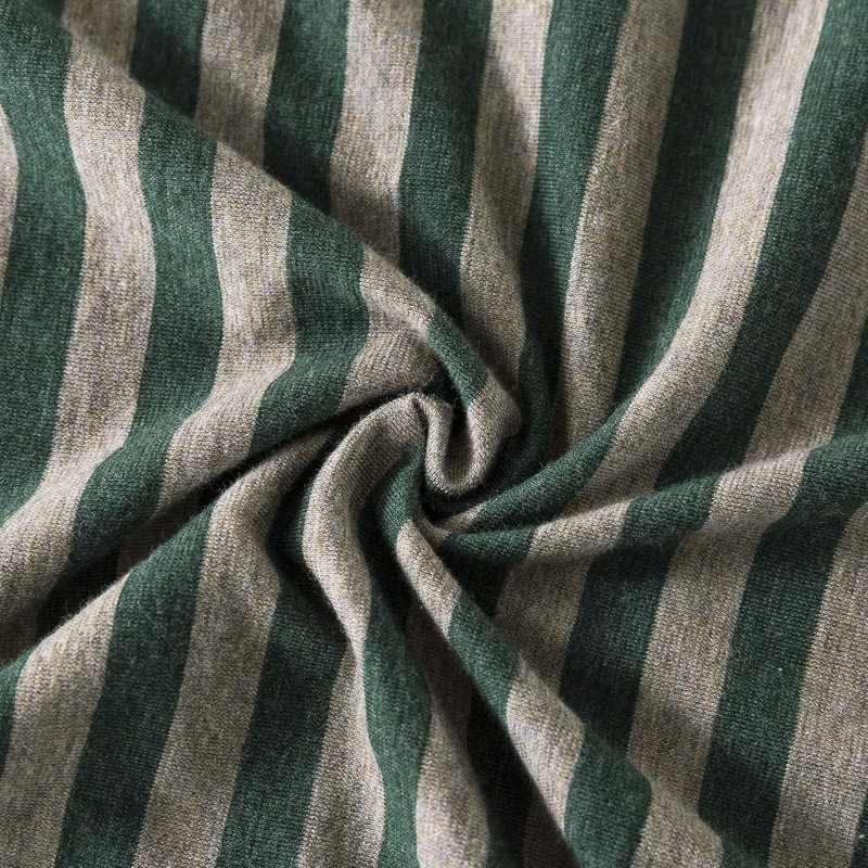 Ensemble en jersey de coton, Housse de couette très grand et 2 très grandes t, Rayures vertes