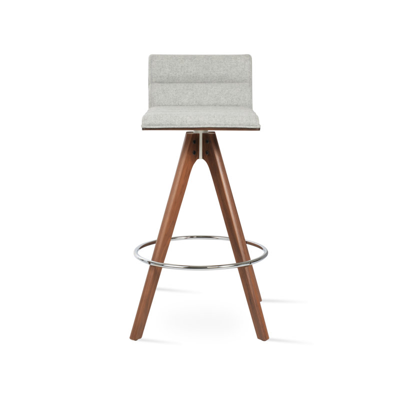 Tabouret de bar et de comptoir Corona Comfort Pyramid, Tabouret de comptoir (siège d'une hauteur de 24,5, Laine argentée