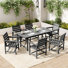 6-Person Outdoor HDPE Dining Table and Chair Set