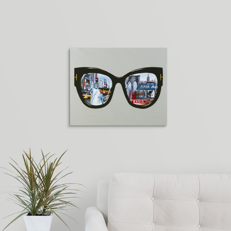 « city shades i », peinture sur toile, Toile tendue, H 16 po x l 20 po x P 1,25 po