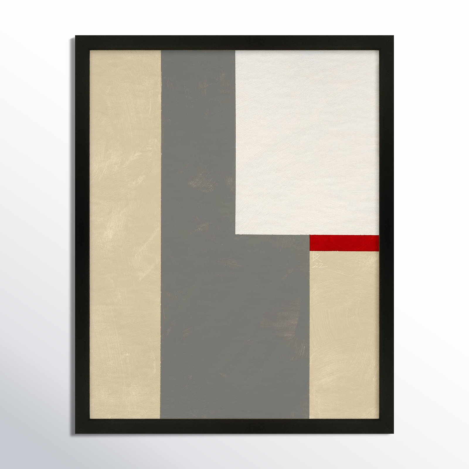 Slice Of Red 2 by Robert Kamnatnik, Black Framed Paper, 20" H x 16" W x 1.25" D