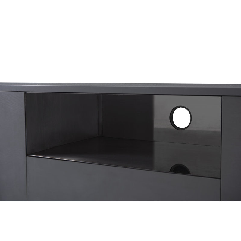 Anacely TV Stand for TVs up to 78", Grey/Dark Chrome