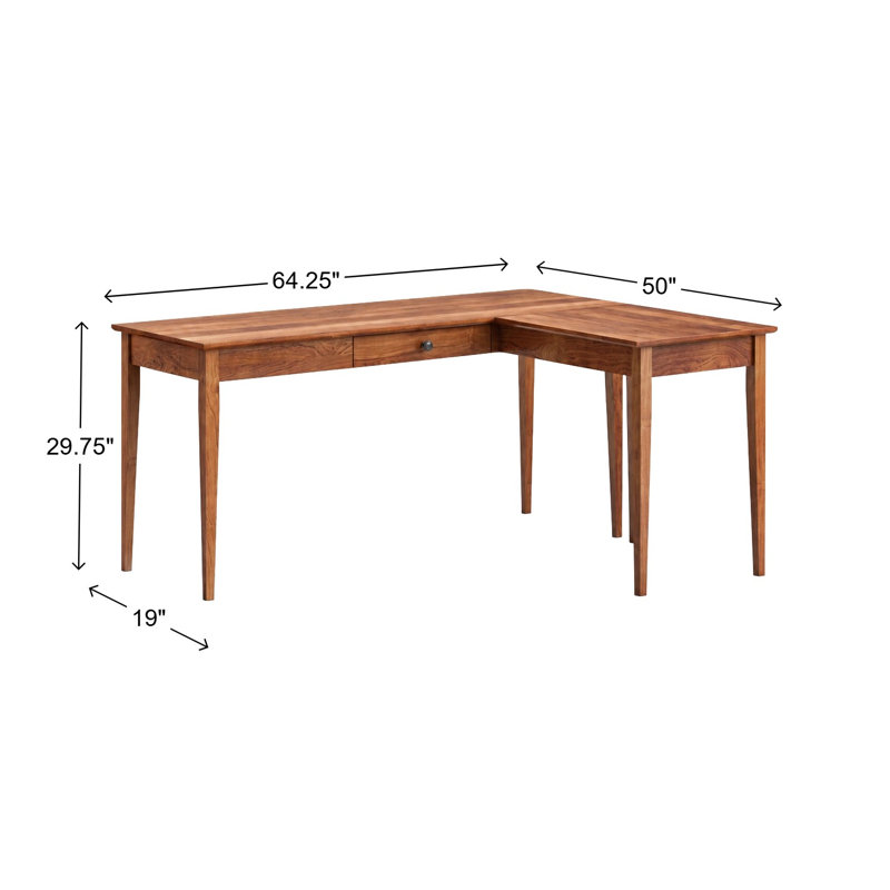 Bureau d'écriture Malani, 29.75" H x 64.25" W x 50" D, Pacanier doré