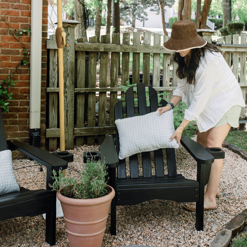 Chaises Adirondack Amish Casual 800 lb résistantes et traitées, ensemble de 2, Semi-Solid Black Stain