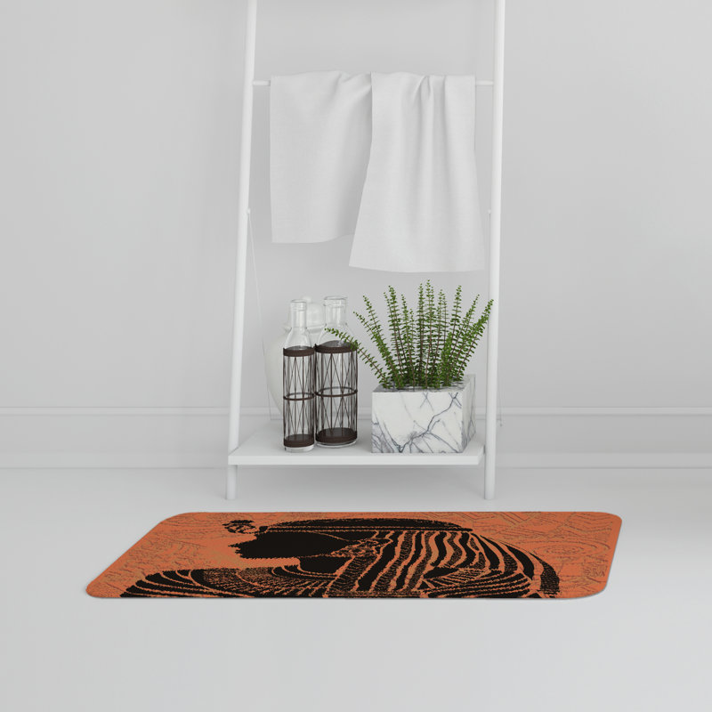 Wysocki Non-Slip Bath Rug, Orange