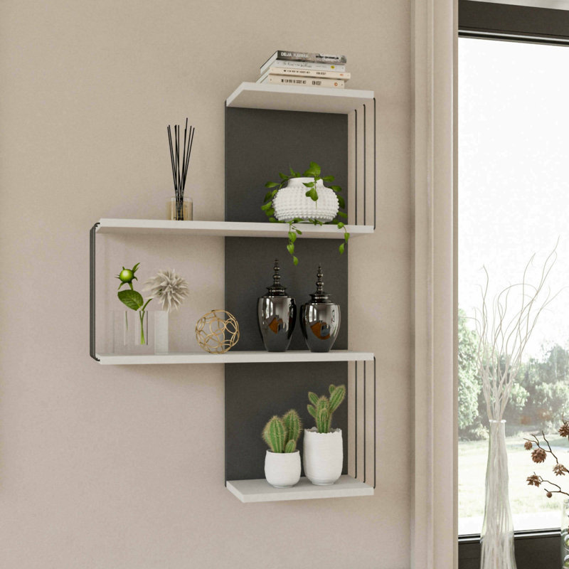 Cerina Bracket Shelf, White/Anthracite
