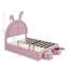 Lit double rembourré en forme de lapin avec 2 tabourets de rangement-940395712-947025856