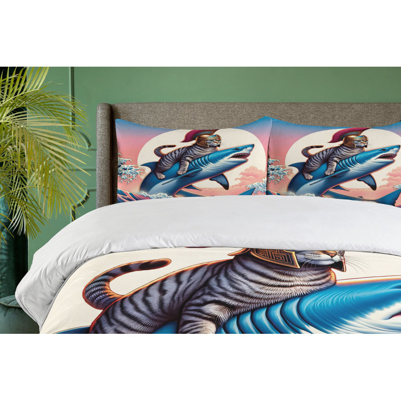 Cat Duvet Cover, King Duvet Cover + 2 Standard Shams