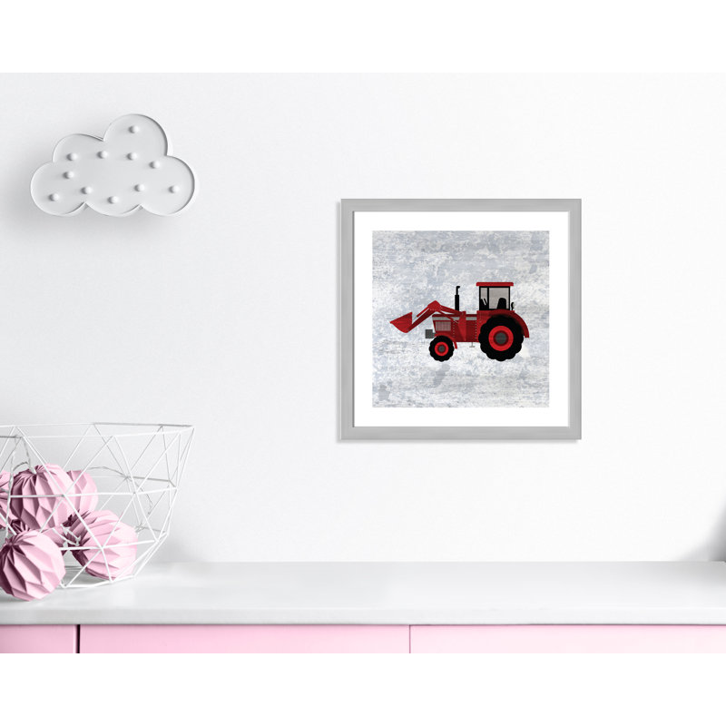 Adhésif décoratif en rouge «Red 3», H 22,5 po x l 22,5 po x P 0,6 po, Encadré plat argent