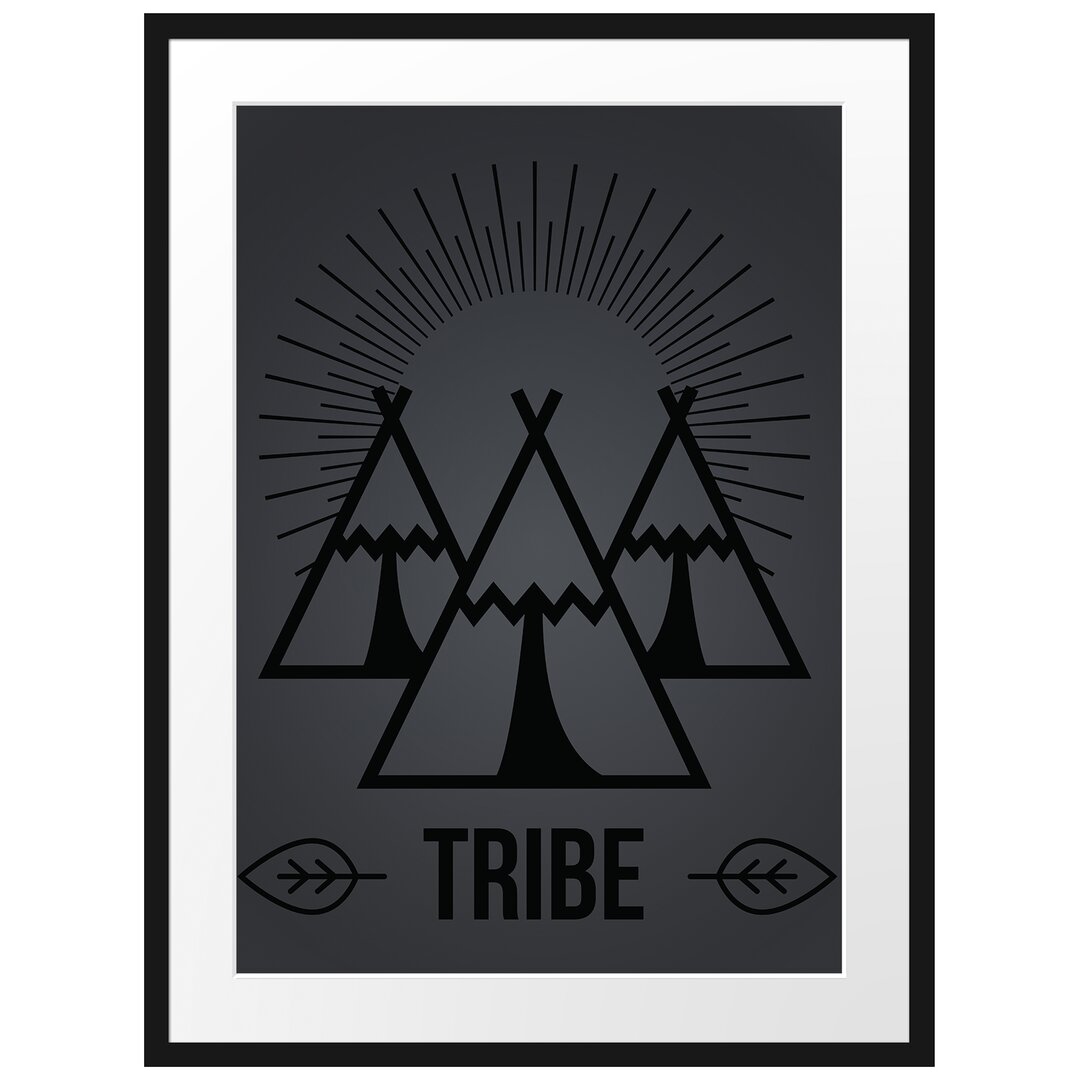 Gerahmtes Poster Tribe Black