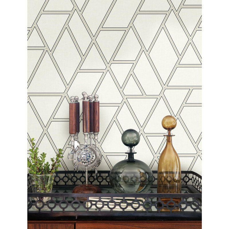 Rouleau de papier peint L 2,25 pi x l 27 po Pathway, Blanc / Gris