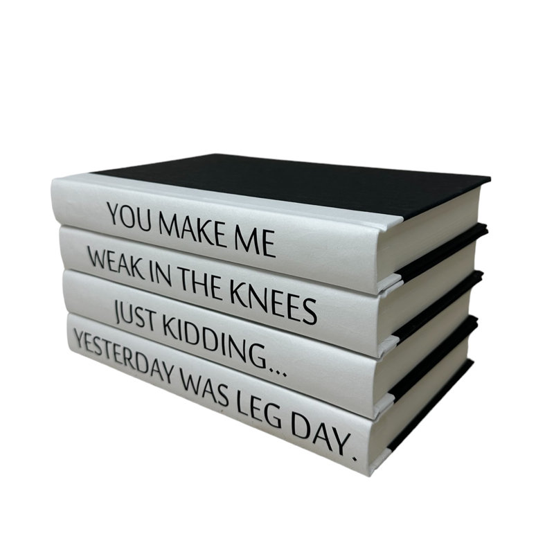 Quote Handmade Decorative Book in Black/Light Gray