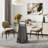  Mekisha 47.24" Round Tempered Glass Dining Table Modern Gray Mirrored Base