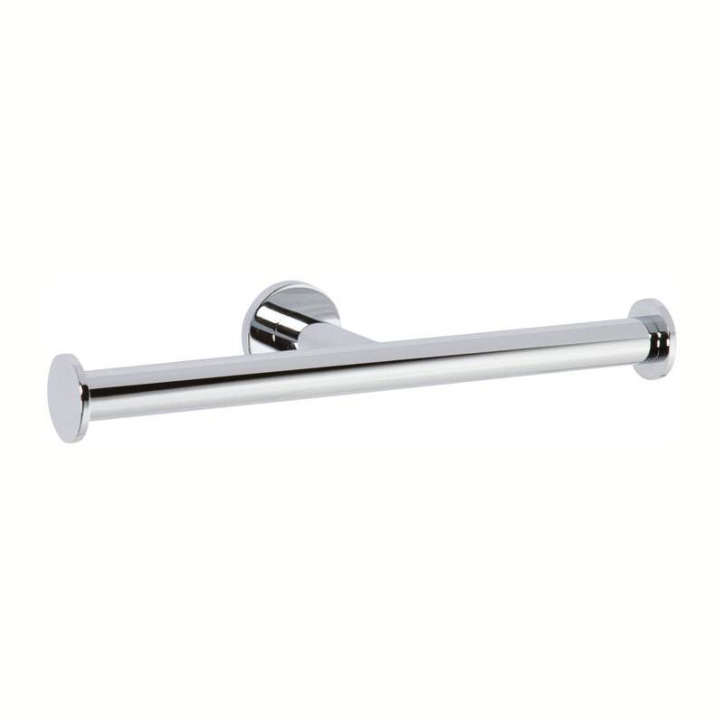 Kubic Open Double Toilet Paper Holder, Polished Chrome