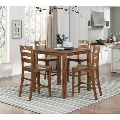 Counter Height 5Pc Dining Set Table And 4 Counter Height Chairs