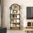 5 Tier Arched Bookshelf With Backing,boho Arch Bookcase